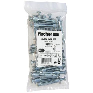 Fischer 48043 skrueanker og vægudtag 20 stk Skrue og vægstiksæt 52 mm