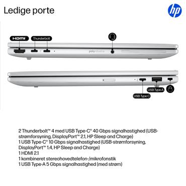 HP EliteBook 8 G1i Notebook AI Bærbar PC - Intel Core Ultra 5 (Serie 2) 225U / 1.5 GHz - 16 GB LPDDR5X - 512 GB SSD PCIe - NVM Express (NVMe) - 13.3" IPS