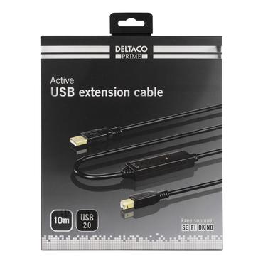 DELTACO USB-EX10M - USB-kabel - USB typ B till USB - 10 m