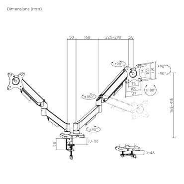 Dual Gas Spring Monitor Mount