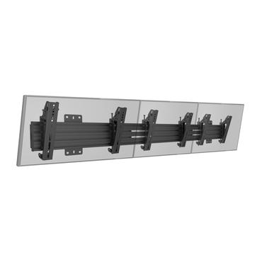 Multibrackets PRO Series M Wallmount Pro MBW3U Tilt 200 - konsol - för 3 LCD-bildskärmar - svart