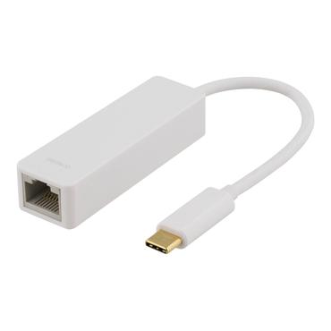 DELTACO USB-C til RJ45 Hvid