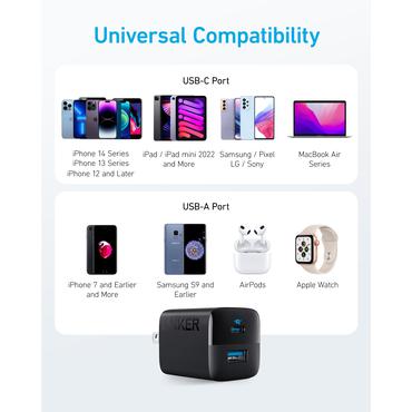 Anker 323 Dual-Port 33W Charger Black Wall Charger