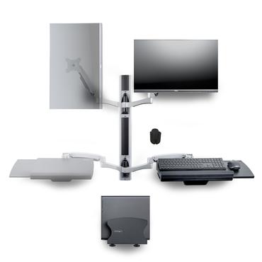 StarTech.com Wall Mount Workstation, VESA Mount For 32" Monitors (22lb/10kg), Fully Articulating Arms For Single Monitor Mount & Keyboard Tray