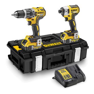 DeWALT DCK266P2 elektrisk skruetr&aelig;kker & slagbor Gul