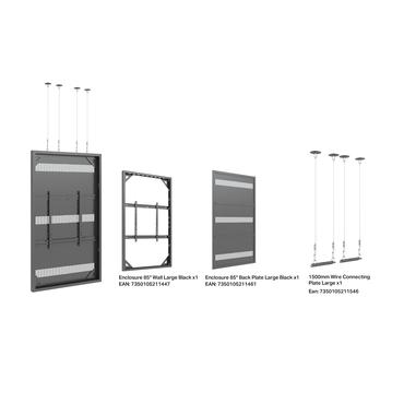 Multibrackets M Pro Series h&ouml;lje - stor - f&ouml;r LCD-display - vajer - svart