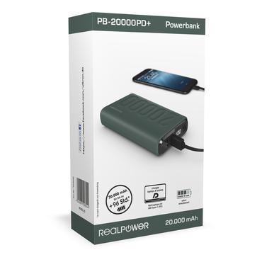 RealPower 333646 powerbank 20000 mAh Grøn