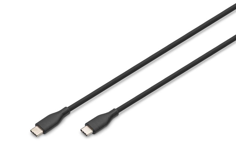 DIGITUS USB 2.0 Anschlusskabel Typ C -C Silikon St/St 1m   s