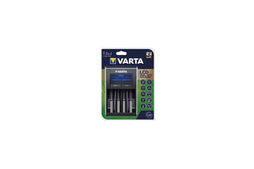 Varta LCD Dual Tech Charger batterioplader + AC-strømadapter - 4 pin mini-USB Type A