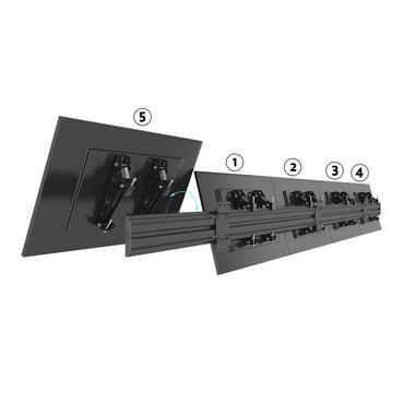 Multibrackets M Pro Series MBW5U 200 monteringssats - för 5 LCD-bildskärmar - lutning - svart