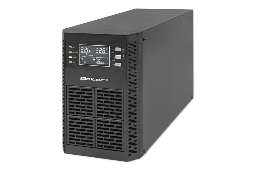 Qoltec - UPS - effektfaktor 1,0, LCD, EPO, online - 1000 Watt - 1000 VA