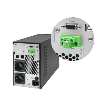 Qoltec - UPS - effektfaktor 1,0, LCD, EPO, online - 1000 Watt - 1000 VA