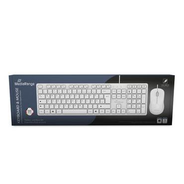 MediaRange MROS276 tastatur Mus inkluderet Hjemme/kontor USB QWERTZ Tysk Hvid