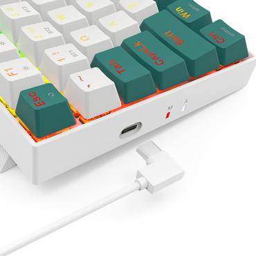 REDRAGON K678WG-RGB-PRO Singed tastatur USB + RF Wireless + Bluetooth Hvid