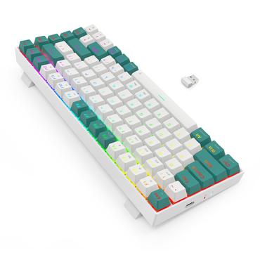 REDRAGON K678WG-RGB-PRO Singed tastatur USB + RF Wireless + Bluetooth Hvid