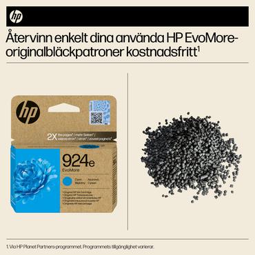 HP Original 924e EvoMore-blækpatron, cyan