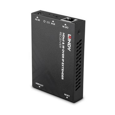 Lindy HDMI & IR &uuml;ber IP Receiver F&uuml;gt einem bestehenden Extendersystem (38398) einen weiteren Receiver zum Aufsetzen gr&ouml;&szlig;erer netzwerkbasierter Signalverteilungs-Szenarien hinzu (38399)