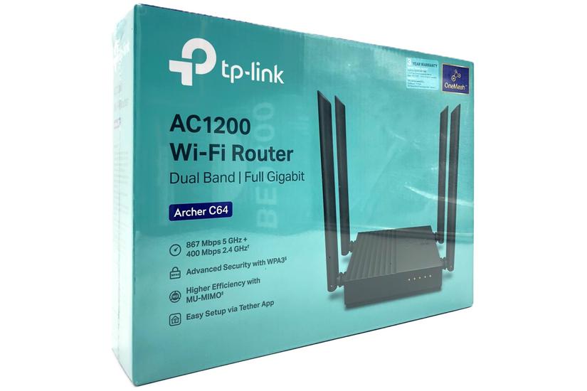 TP-LINK Router - Wi-Fi 5 (802.11ac) - 867 Mbit/s - 4x LAN - Bordsrouter - Svart