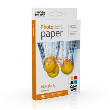 ColorWay - fotopapir - høj-skinnende - 50 ark - 100 x 150 mm - 180 g/m²