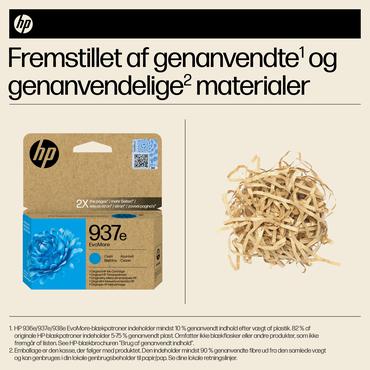 HP Original 937e EvoMore-blækpatron, cyan