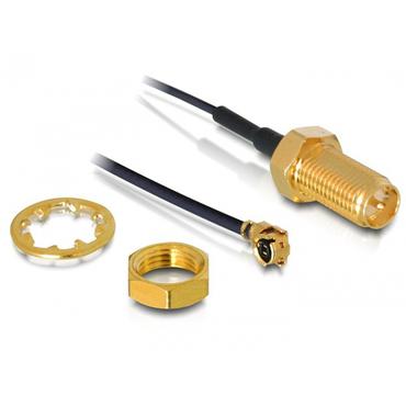 Delock HF Antenna Connection for Installation - antennkabel - 20 cm - svart