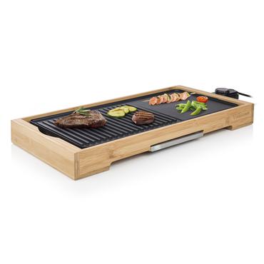 Tristar BP-2641 barbecue & grill Bordplade Elektrisk Bamboo, Sort 2200 W