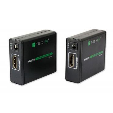 Techly 309739 AV forlænger AV sender & modtager Sort