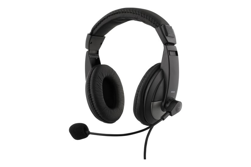 Deltaco HL-50C Headset, 40mm element, USB-C, volume control black