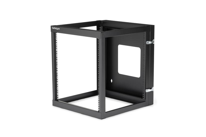 StarTech.com 12U Hinged Open Frame Wall Mount Server Rack - 4 Post 22 in. Depth Network Equipment Rack Cabinet - 140 lbs capacity (RK1219WALLOH) - rack - 12U