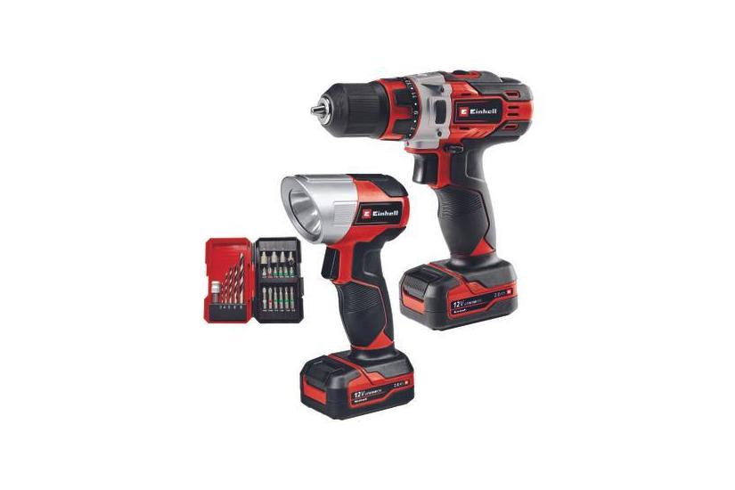 Einhell TE-CD 12/1 Li +22+CL (2x2.0Ah) Sort, Metallic, R&oslash;d