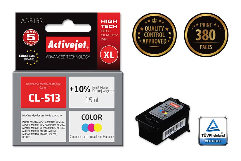 Activejet AC-513R blæk (Canon CL-513 erstatning; Premium; 15 ml; farve)
