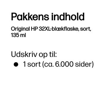 HP 32XL - høj kapacitet - sort - original - blækrefill