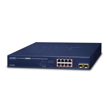 PLANET GS-4210-8P2S netværksswitch Administreret Gigabit Ethernet (10/100/1000) Strøm over Ethernet (PoE) 1U Blå