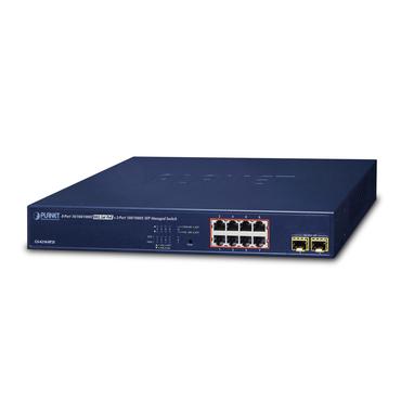 PLANET GS-4210-8P2S netværksswitch Administreret Gigabit Ethernet (10/100/1000) Strøm over Ethernet (PoE) 1U Blå