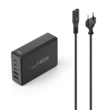 Hama stacja ładująca GaN 140W PD/QC 3x USB-C, 2x USB-A czarna