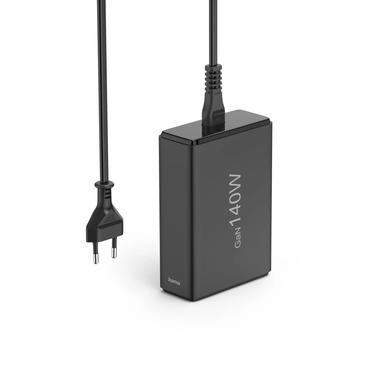 Hama stacja ładująca GaN 140W PD/QC 3x USB-C, 2x USB-A czarna