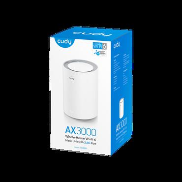 CUDY Mesh Solution M3000 1-pk AX3000 Gigabit Wi-Fi 6 2.5G