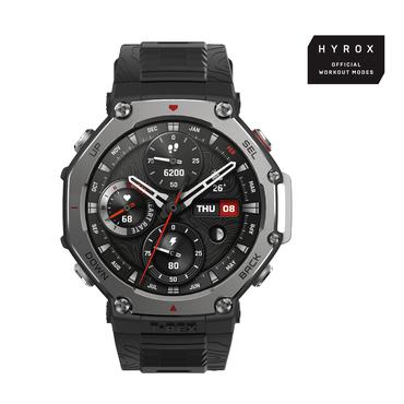 Amazfit T-Rex 3 3,81 cm (1.5") AMOLED 48.5 mm Digital 480 x 480 pixel Berøringsskærm Sort Wi-Fi GPS (satellit)