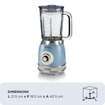 Vintage Glasbecher    (hellblau/creme)