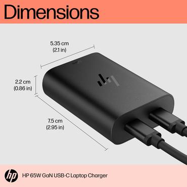 HP GaN USB-C Laptop Charger - strømforsyningsadapter - 65 Watt