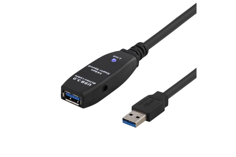 DELTACO USB3-1002 - USB-f&ouml;rl&auml;ngningskabel - USB typ A till USB typ A - 5 m