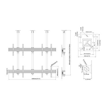 Multibrackets M Pro HD Series MBC2X2U monteringssats - fixerad - f&ouml;r 4 LCD/plasmapaneler - svart