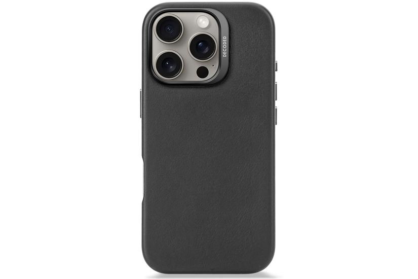 Decoded Leather Backcover - sk&oacute;rzana obudowa ochronna do iPhone 16 Pro kompatybilna z MagSafe (black)