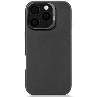 Decoded Leather Backcover - sk&oacute;rzana obudowa ochronna do iPhone 16 Pro kompatybilna z MagSafe (black)