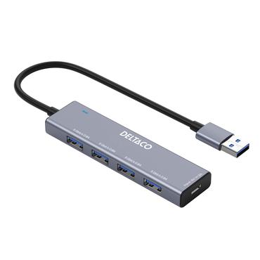 DELTACO - hub - 5 Gbps, USB-A - 4 porte