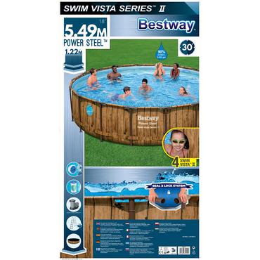 Bestway 56977 swimmingpool til over jorden Indrammet pool Rund 23062 L Brun