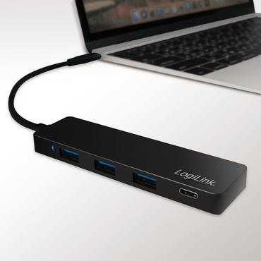 LogiLink Ultra-slim USB-C 3.1 hub - hubb - 4 portar