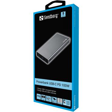 Sandberg Powerbank - strömförsörjningsbank - Li-Ion - 20000 mAh - 74 Wh