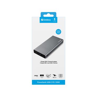 Sandberg Powerbank - strömförsörjningsbank - Li-Ion - 20000 mAh - 74 Wh