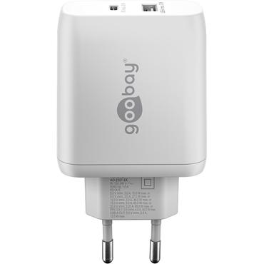 Goobay 65410 oplader til mobil enhed Hovedtelefoner, Laptop, SmartWatch Hvid Vekselstrøm Indendørs